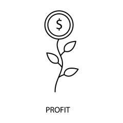 Profit vector outline Design. money plant vector icon illustration for web and app..eps