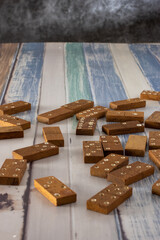 wooden domino on the table