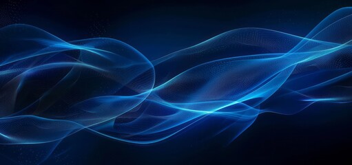 Blue background with light lines and dark blue background with glowing waves