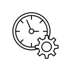 Time management icon. vector flat time management simple liner illustration on white background..eps