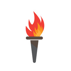 Torch fire icon. vector colored fireTorch icon illustration on white background..eps