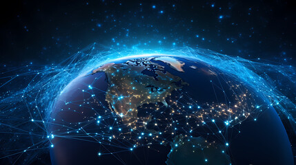 Obraz premium Global network connection, globalization concept