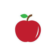 Apple colored illustration. vector fruit or Apple icon on white background..eps