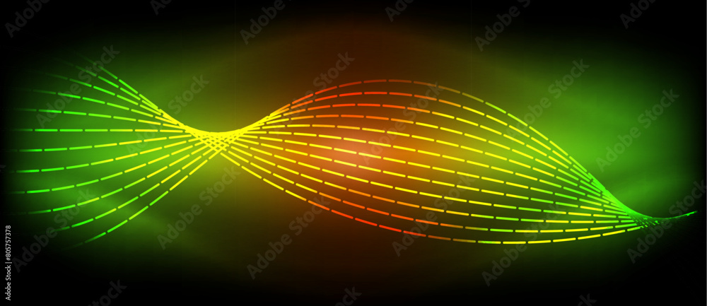 Aufkleber A vibrant electric blue wave, resembling a glowing circle, stands out against a dark background, creating a mesmerizing visual effect reminiscent of terrestrial plant patterns