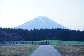 Mt. Fuji in the Morning from Asagiri Kogen or Plateau in Yamanashi, Japan - 日本 山梨県...