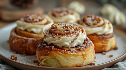Homemade cinnamon rolls, cream cheese frosting