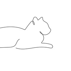 Continuous line cat. One line cat using minimalist. Vector