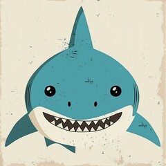 Cartoon friendly shark vector image