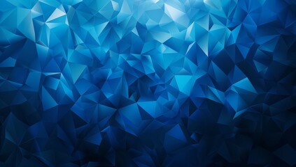 A stylish arrangement of dark blue gradient triangles on a blue backdrop, exuding a sense of depth and modernity - obrazy, fototapety, plakaty