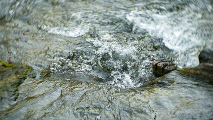 Fast flowing natural stream water