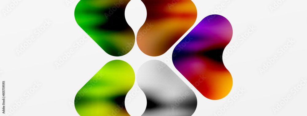 Poster a white background with four colorful circles on it high quality