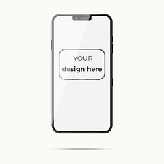 Mobile phone isolated on white background. Phone vector mockup 
