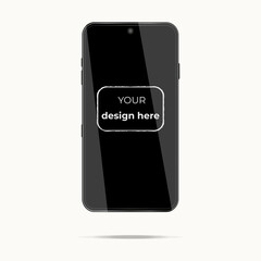 Mobile phone isolated on white background. Phone vector mockup 