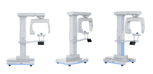 Set of x-ray scanner machines for dental treatment isolated