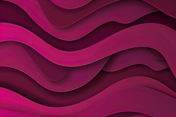Dark fuchsia paper waves abstract banner design. Elegant wavy vector background