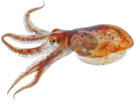 A Full Body Squid with a Transparent Background PNG