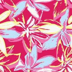 Colourful Abstract Floral Seamless Pattern Design