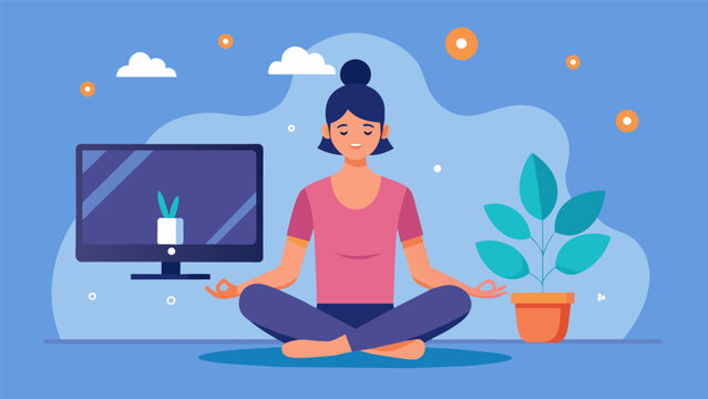 A television commercial highlighting the mental health benefits of yoga for those struggling with anxiety and depression and encouraging them to. Vector illustration