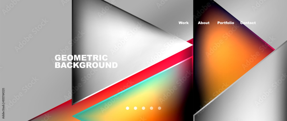 Leinwandbilder A computergenerated geometric background featuring a rainbow of colors displayed on a rectangle screen. This gadget showcases various tints and shades using advanced technology in computer graphics