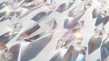 An array of polished, crystal prisms, their facets creating a mesmerizing pattern of light and...