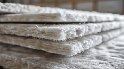 Obraz premium The process of producing fiberglass insulation for thermal efficiency and energy conservation