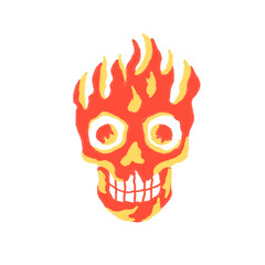 transparent fire water skull illustration PNG