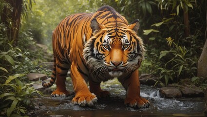 tiger on the rock