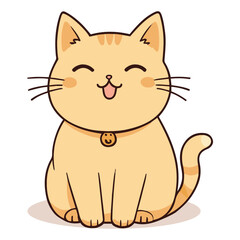 Little Cat Characters Flat Vector Art Illustration 