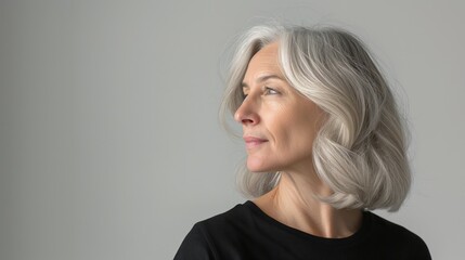  Portrait of a gray-haired woman