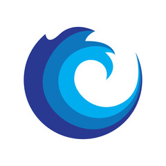 illustration of the logo of waves and sun in the morning