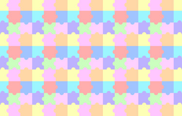 Seamless pattern with puzzle.Colorful pastel colors repeat pattern with jigsaw.Vector graphic wallpaper background.