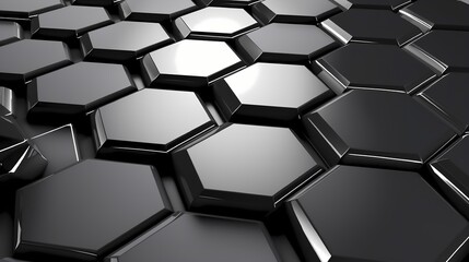 black and white hexagon background