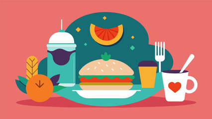 The meal is a testament to the stoic belief of finding contentment in what one has rather than always craving more.. Vector illustration