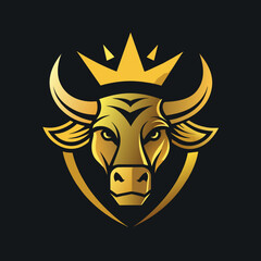 golden-unique-regal-golden-bull--crown-on-bull-hea