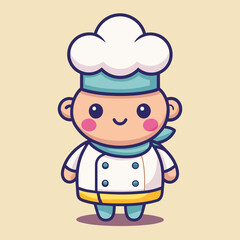Obraz premium Minimalist doodle featuring a baker, Generative AI