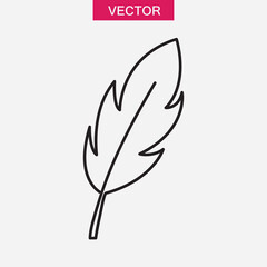 Feather, write line icon. Lightweight symbol flat trendy style illustration for web and app..eps
