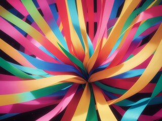 風になびく色鮮やかなリボン, generative ai