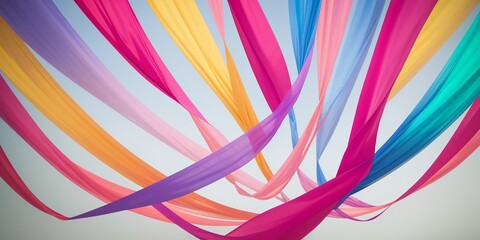 風になびく色鮮やかなリボン, generative ai