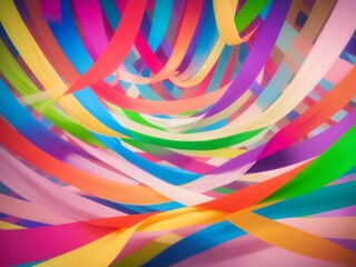 風になびく色鮮やかなリボン, generative ai