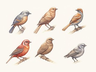 doodle showcasing various types of birds