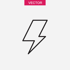 Lightning bolt line icon.vector flat Flash light symbol on white background..eps