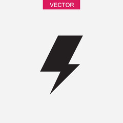 Lightning bolt icon.  Flash light symbol black illustration for web and app..eps