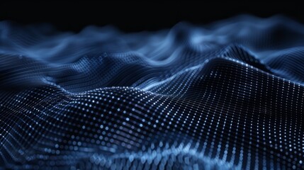 Abstract dark blue futuristic digital grid. background hyper realistic 