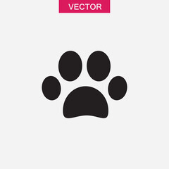 Paw prin icon. vector flat animal foot print illustration for web and app..eps