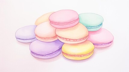 Obraz premium soft pastel colored macarons