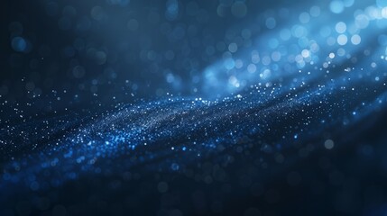 Dark blue and glow particle abstract background. hyper realistic 