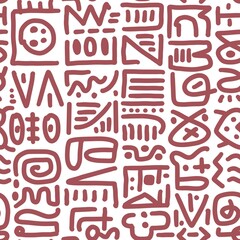 Doodle abstract ethnic pattern. tribal seamless pattern .illustration.
