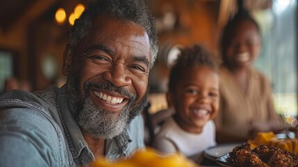Fototapeta premium Joyous atmosphere of a Father's Day celebration, complete with family gatherings, delicious meals, and thoughtful gifts