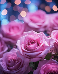 タイトル : 薔薇の花　ピンク　恋　背景素材　Generative AI

