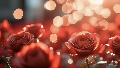 タイトル : 薔薇の花　情熱　背景素材　Generative AI

